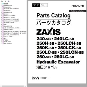 Hitachi ZX240-5B ZX260LC-5B Parts Catalog PDCA-1-3