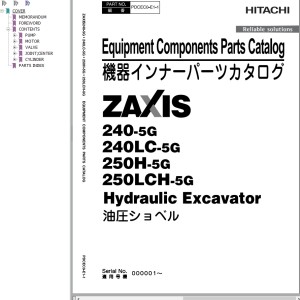 Hitachi ZX240-5G ZX240LC-5G ZX250H-5G ZX250LCH-5G Parts Catalog PDCEC0-E1-1