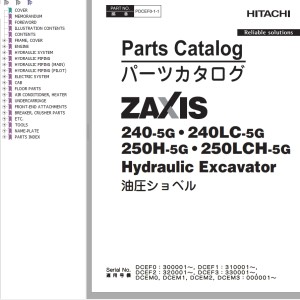 Hitachi ZX240-5G ZX240LC-5G ZX250H-5G ZX250LCH-5G Parts Catalog PDCEF0-1-1