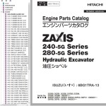 Hitachi ZX240-5G ZX280-5G Engine Parts Catalog 6BG1-TRA13-5