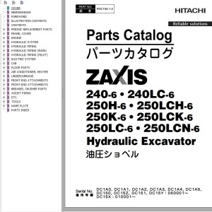 Hitachi ZX240-6 ZX240LC-6 ZX250H-6 ZX250LCH-6 ZX250K-6 ZX250LCK-6 ZX250LC-6 ZX250LCN-6 Parts Catalog PDC150-1-2