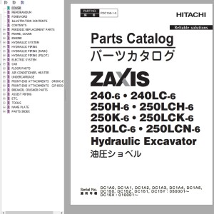 Hitachi ZX240-6 ZX250LCN-6 Parts Catalog PDC150-1-3