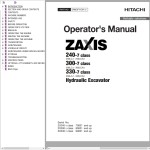 Hitachi ZX240-7 ZX300-7 ZX330-7 Class Operator's Manual ENMDFY-EN1-2