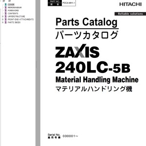 Hitachi ZX240LC-5B Parts Catalog PDCA-MH1-1