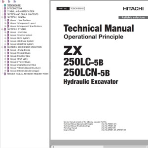 Hitachi ZX250-5B ZX250LC-5B Technical Manual TODCA-EN-01