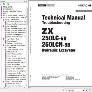 Hitachi ZX250-5B ZX250LC-5B Technical Manual Troubleshooting TTDCA-EN-01