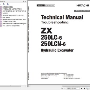 Hitachi ZX250LC-6 ZX250LCN-6 Technical Manual Troubleshooting TTDC150-EN-02