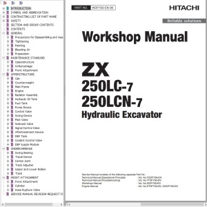 Hitachi ZX250LC-7 ZX250LCN-7 Workshop Manual WDFY50-EN-00