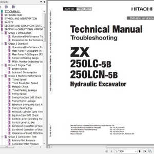 Hitachi ZX260LC-5B Technical Manual Troubleshooting TTDCA-EN-01