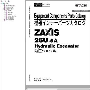 Hitachi ZX26U-5A Parts Catalog PACC50-E1-1