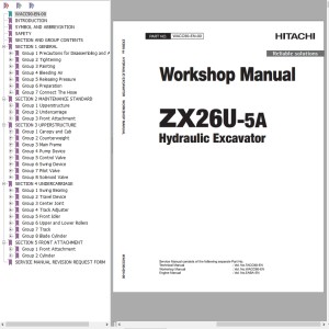 Hitachi ZX26U-5A Workshop Manual WACC90-EN-00