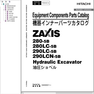 Hitachi ZX280-5B ZX280LC-5B ZX290LC-5B ZX290LCN-5B Parts Catalog PDDA-E1-3