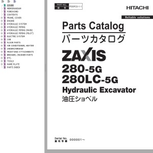 Hitachi ZX280-5G ZX280LC-5G Parts Catalog PDDFC0-1-1