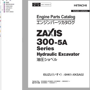 Hitachi ZX300-5A Series Engine Parts Catalog 6HK1-XKSA02-9