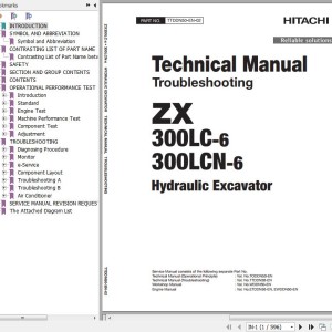 Hitachi ZX300LC-6 ZX300LCN-6 Technical Manual Troubleshooting TTDDN50-EN-02