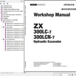 Hitachi ZX300LC-7 ZX300LCN-7 Workshop Manual WDD650-EN-00