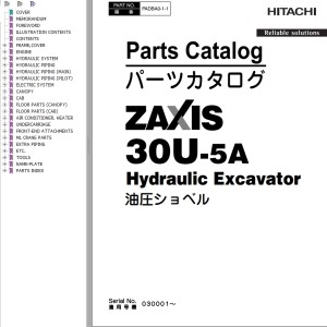 Hitachi ZX30U-5A Parts Catalog PADBA0-1-1