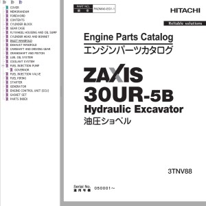 Hitachi ZX30UR-5B Engine Parts Catalog PADMA0-EG1-1