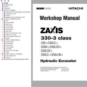 Hitachi ZX330-3 Class Workshop Manual W1V7-E-00