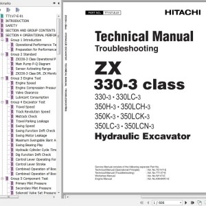Hitachi ZX330-3 Series Technical Manual Troubleshooting TT1V7-E-01