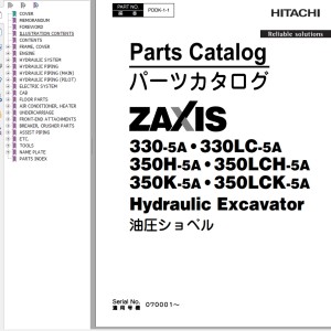 Hitachi ZX330-5A ZX350LCK-5A Parts Catalog PDDK-1-1