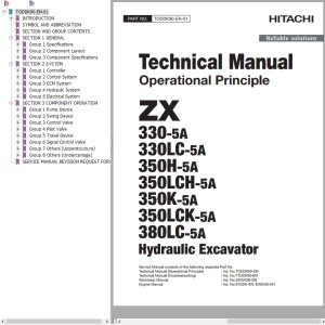 Hitachi ZX330-5A ZX380LC-5A Technical Manual TODDK90-EN-01