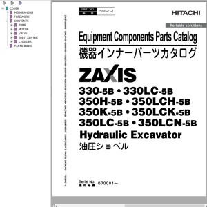 Hitachi ZX330-5B ZX350LCN-5B Parts Catalog PDDD-E1-2