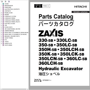 Hitachi ZX330-5B ZX360LCH-5B Parts Catalog PDDD-1-3