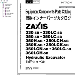 Hitachi ZX330-5B ZX360LCH-5B Parts Catalog PDDD-E1-3