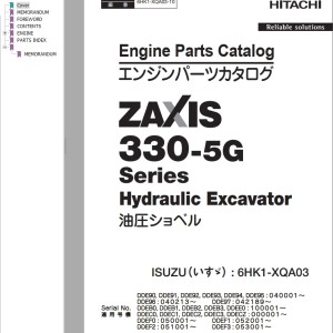 Hitachi ZX330-5G Series Engine Parts Catalog 6HK1-XQA03-10