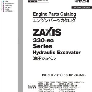 Hitachi ZX330-5G Series Engine Parts Catalog 6HK1-XQA03-8