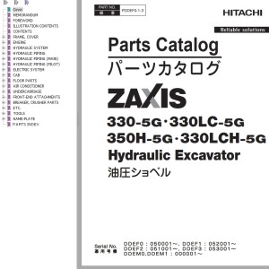 Hitachi ZX330-5G ZX330LC-5G ZX350H-5G ZX330LCH-5G Parts Catalog PDDEF0-1-3