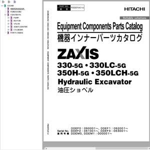 Hitachi ZX330-5G ZX330LC-5G ZX350H-5G ZX330LCH-5G Parts Catalog PDDEF0-E1-3