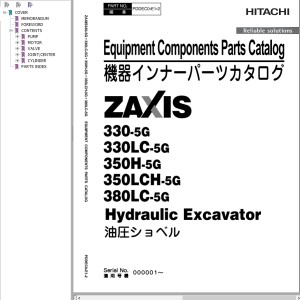 Hitachi ZX330-5G ZX330LC-5G ZX350H-5G ZX350LCH-5G ZX380LC-5G Parts Catalog PDDEC0-E1-2