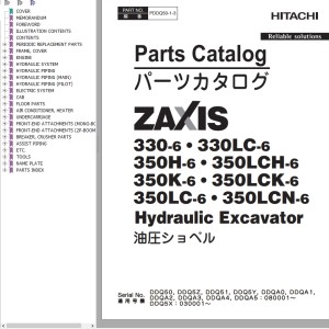 Hitachi ZX330-6 ZX350LCN-6 Parts Catalog PDDQ50-1-3