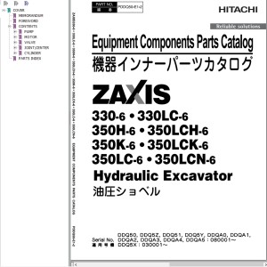 Hitachi ZX330-6 ZX350LCN-6 Parts Catalog PDDQ50-E1-2