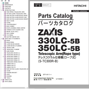 Hitachi ZX330LC-5B ZX350LC-5B Parts Catalog PDDD50-RT1-1