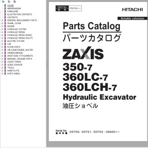 Hitachi ZX350-7 ZX360LC-7 ZX360LCH-7 Parts Catalog PDD720-1-1