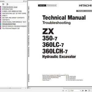 Hitachi ZX350-7 ZX360LC-7 ZX360LCH-7 Technical Manual Troubleshooting TTDD720-EN-00