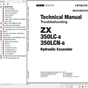 Hitachi ZX350LC-6 ZX350LCN-6 Technical Manual Troubleshooting TTDDQ50-EN-02