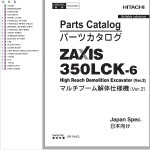 Hitachi ZX350LCK-6 Parts Catalog PDDQA5-MB2-1