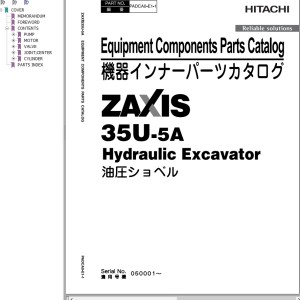 Hitachi ZX35U-5A Parts Catalog PADCA0-E1-1
