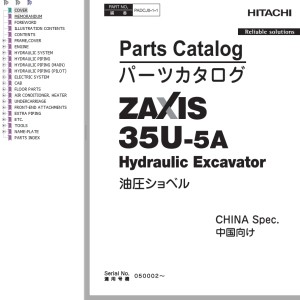Hitachi ZX35U-5A Parts Catalog PADCJ0-1-1