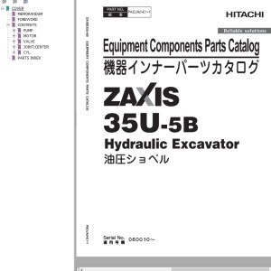 Hitachi ZX35U-5B Parts Catalog PADJA0-E1-1