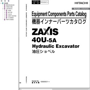 Hitachi ZX40U-5A Parts Catalog PAEAA0-E1-1