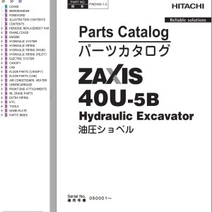 Hitachi ZX40U-5B Parts Catalog PAEHA0-1-2