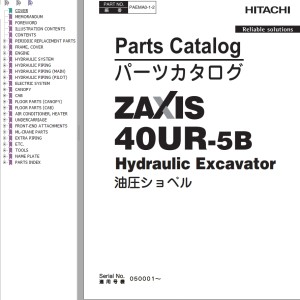 Hitachi ZX40UR-5B Parts Catalog PAEMA0-1-2