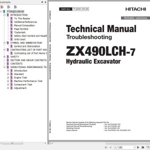 Hitachi ZX490LCH-7 Technical Manual Troubleshooting TTJAQ51-EN-00