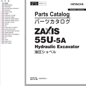 Hitachi ZX55U-5A Parts Catalog PAEB10-1-2