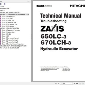Hitachi ZX650LC-3 ZX670LCH-3 Technical Manual Troubleshooting TT1J7-E-00